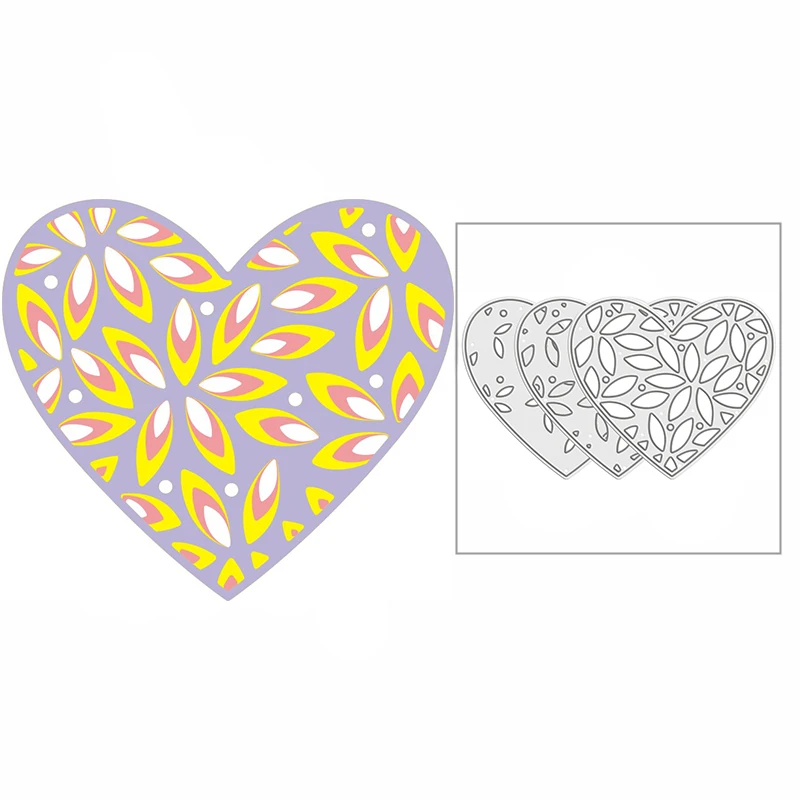 

New 2021 Layering Leafy Hearts Metal Cutting Dies for DIY Scrapbooking and Card Making Decoration Embossing Craft Mold No Stamps
