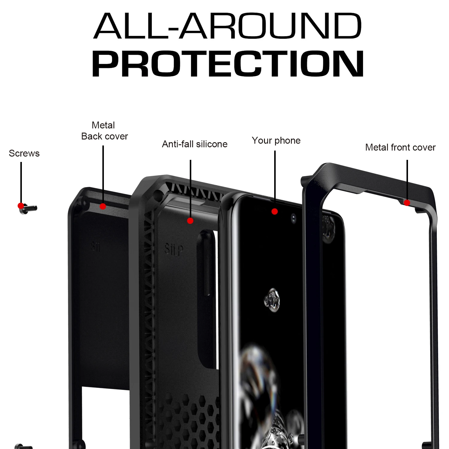 

Armor Heavy Duty Metal Tank Case for Samsung Galaxy S20 Ultra Cover For Samsung Galaxy S20 S8 S9 S10 Note 8 9 10 20 Plus Case