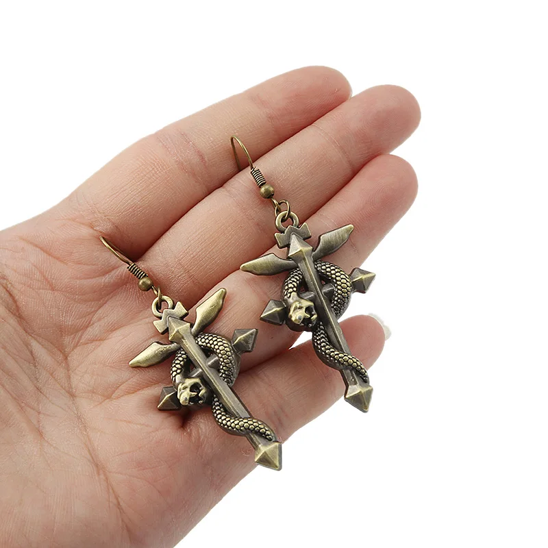 Цельнометаллические серьги-капли Alchemist для женщин и мужчин аниме ювелирные