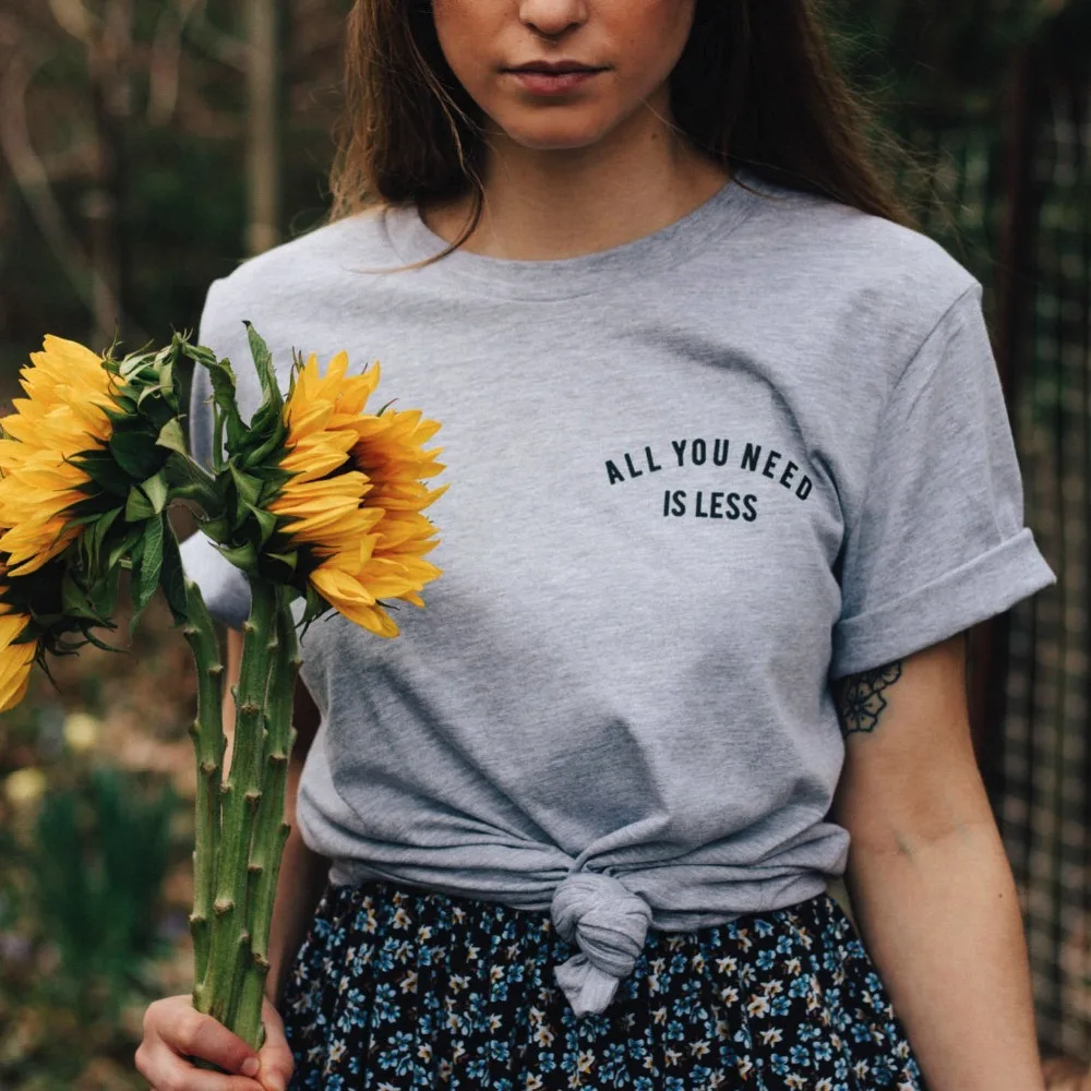 

Женская футболка в стиле гранж Pastel, повседневные топы с цитатами, все, что вам нужно, это менее минималистичные женские футболки с графическим рисунком, женская футболка
