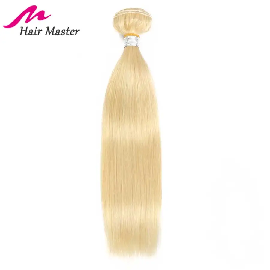 Hair Master Malaysian 613 Straight Hair Weaving 3 Platinum Bundles Remy Human Hair Honey Blonde Hair Extensions