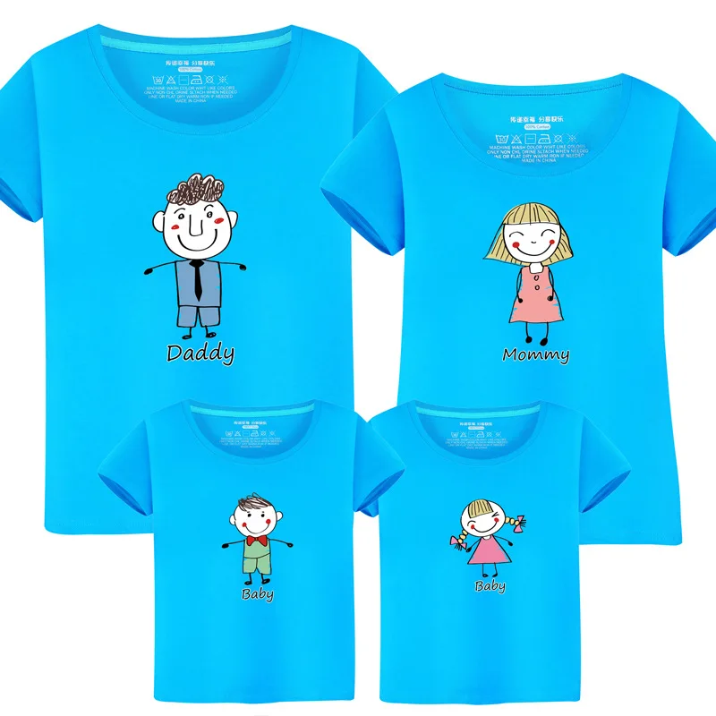 Одинаковые футболки для всей семьи Одежда Мама и я родителей детей Летние