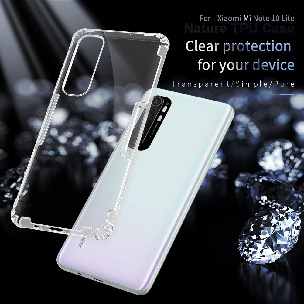 

Case for xiaomi mi note 10 lite Back Cover,NILLKIN Nature clear TPU Ultra Thin Case for xiaomi mi note 10 lite Soft Back cover