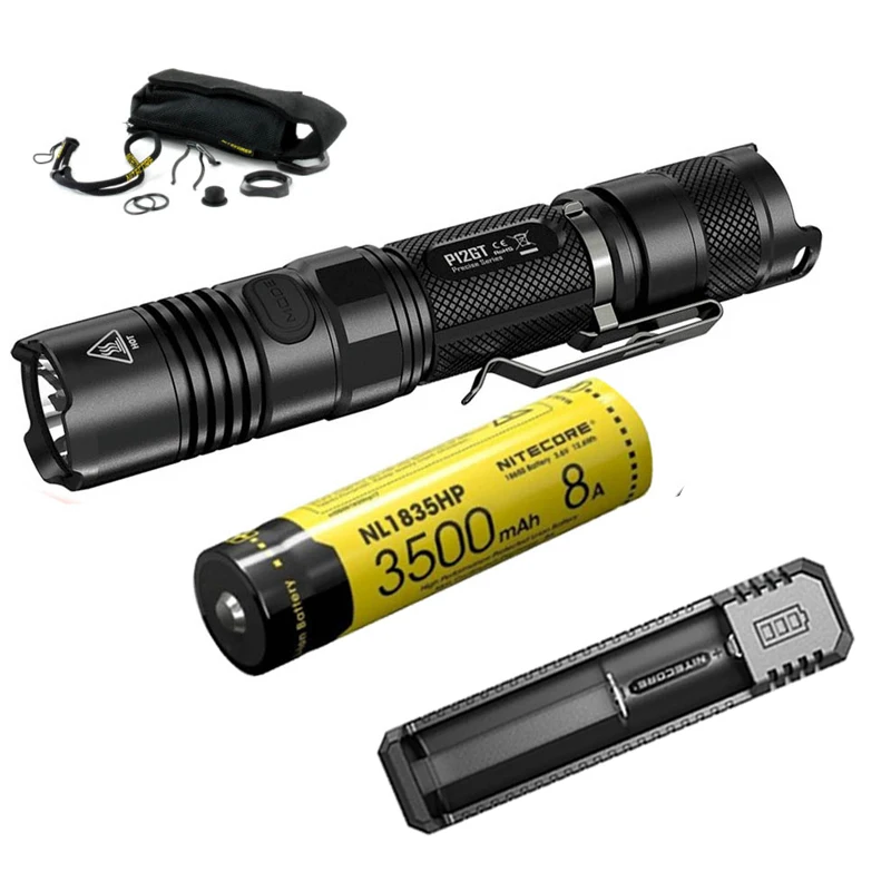 NITECORE P12GT тактический фонарь светодиодный 1000 люмен дальность луча 320 метров ручной