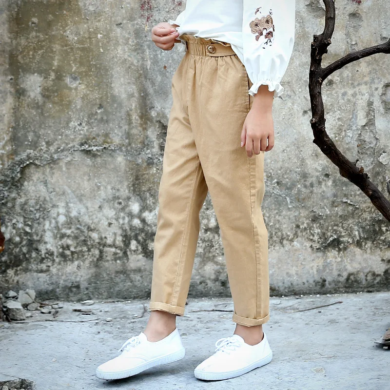 Girls Long Pants 8 10 12 years Khaki 
