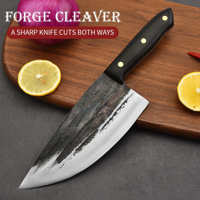 

Cocina 8 inch Chinese Butcher Kitchen Knife 4cr13 Stainless Steel Cutlery Knife Full Tang Cleaver Cutter Filleting Steak Knife