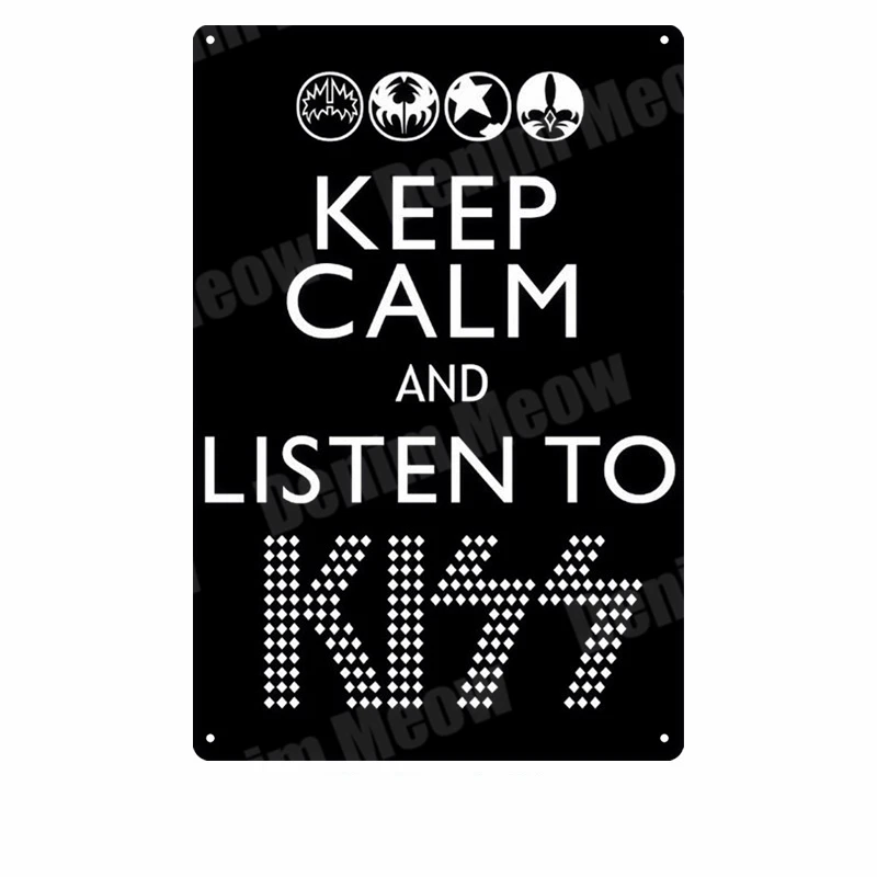 A Kiss Band табличка винтажная металлическая жестяная вывеска домашний бар Паб Клуб декоративные металлические тарелки музыка рок наклейки на стену железный Арт плакат MN5 - Цвет: A