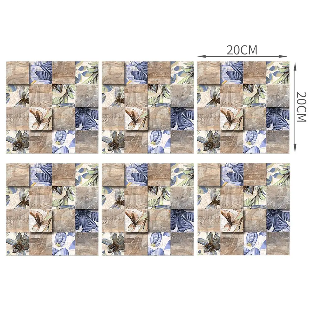 

6Pcs Hot Sale Wall Stickers Mosaic Tiles Paste Restaurant Adhesive PVC Wallpaper Waterproof for Kitchen Toilet Dining Room