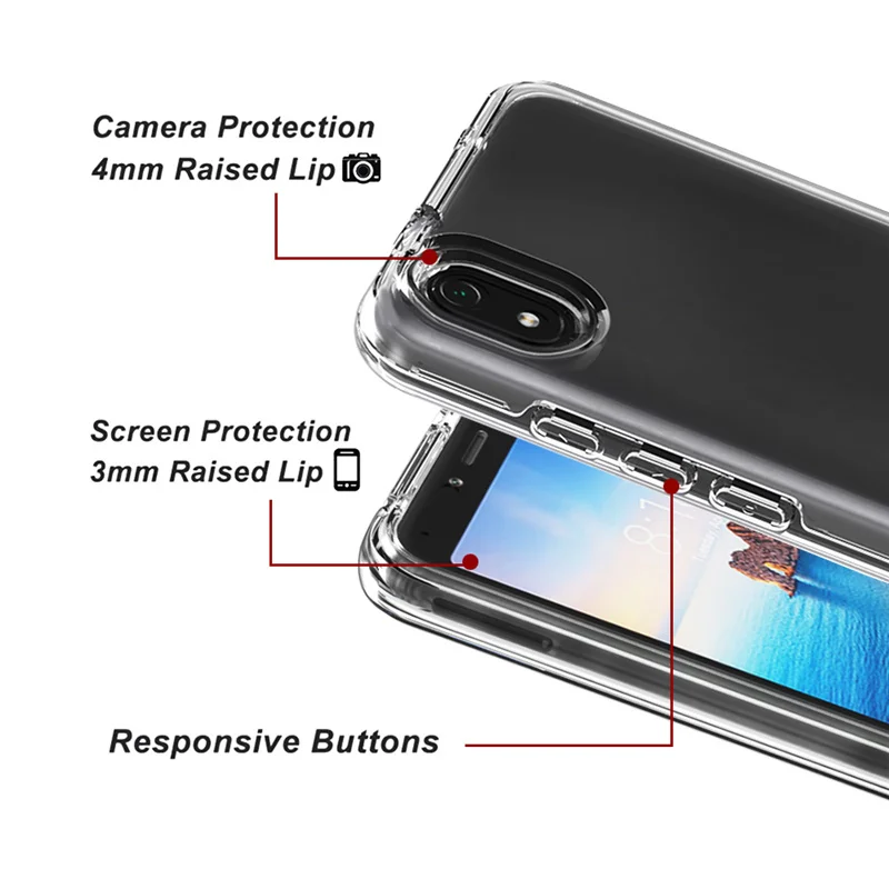 Ультратонкий прозрачный противоударный бампер силиконовый чехол для Xiaomi Redmi 7A Note