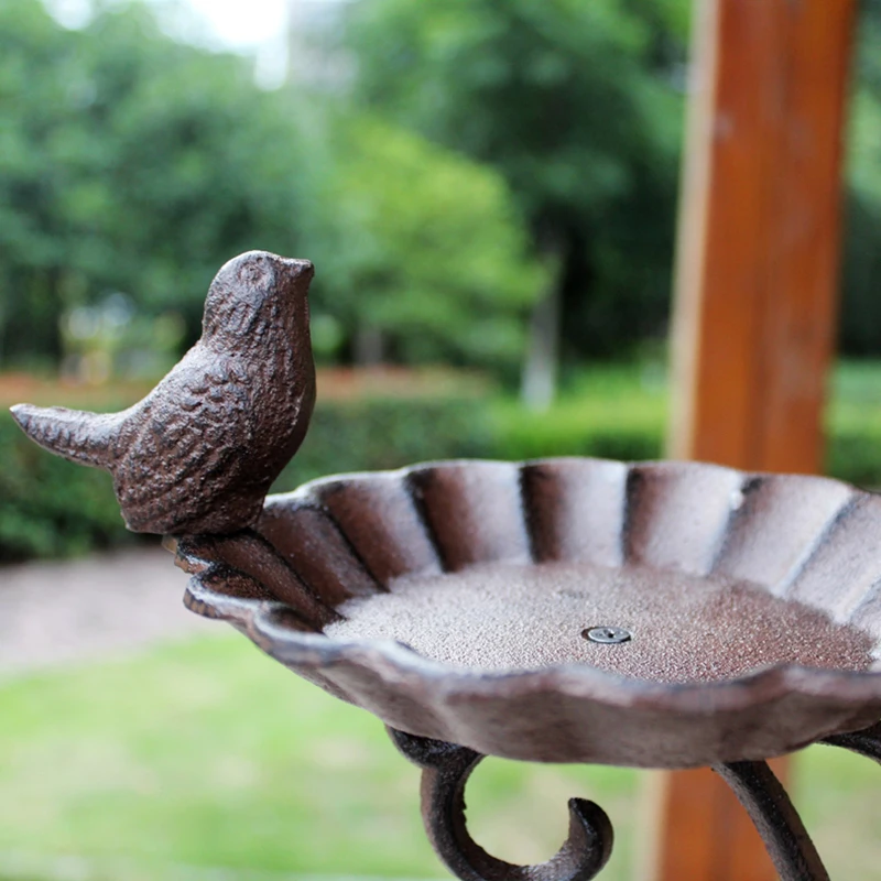 Чугунная Ванна или кормушка для птиц настенное крепление коричневого цвета | Дом