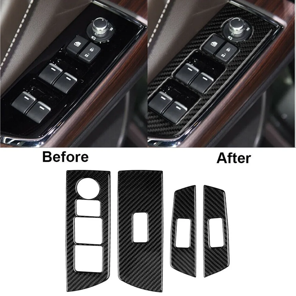 

4 шт., панель переключателя из углеродного волокна для Mazda CX-9 2016-2020