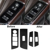 4pcs carbon fiber lift switch panel cover trim for mazda cx 9 2016 2020 high quality automotive interior panels