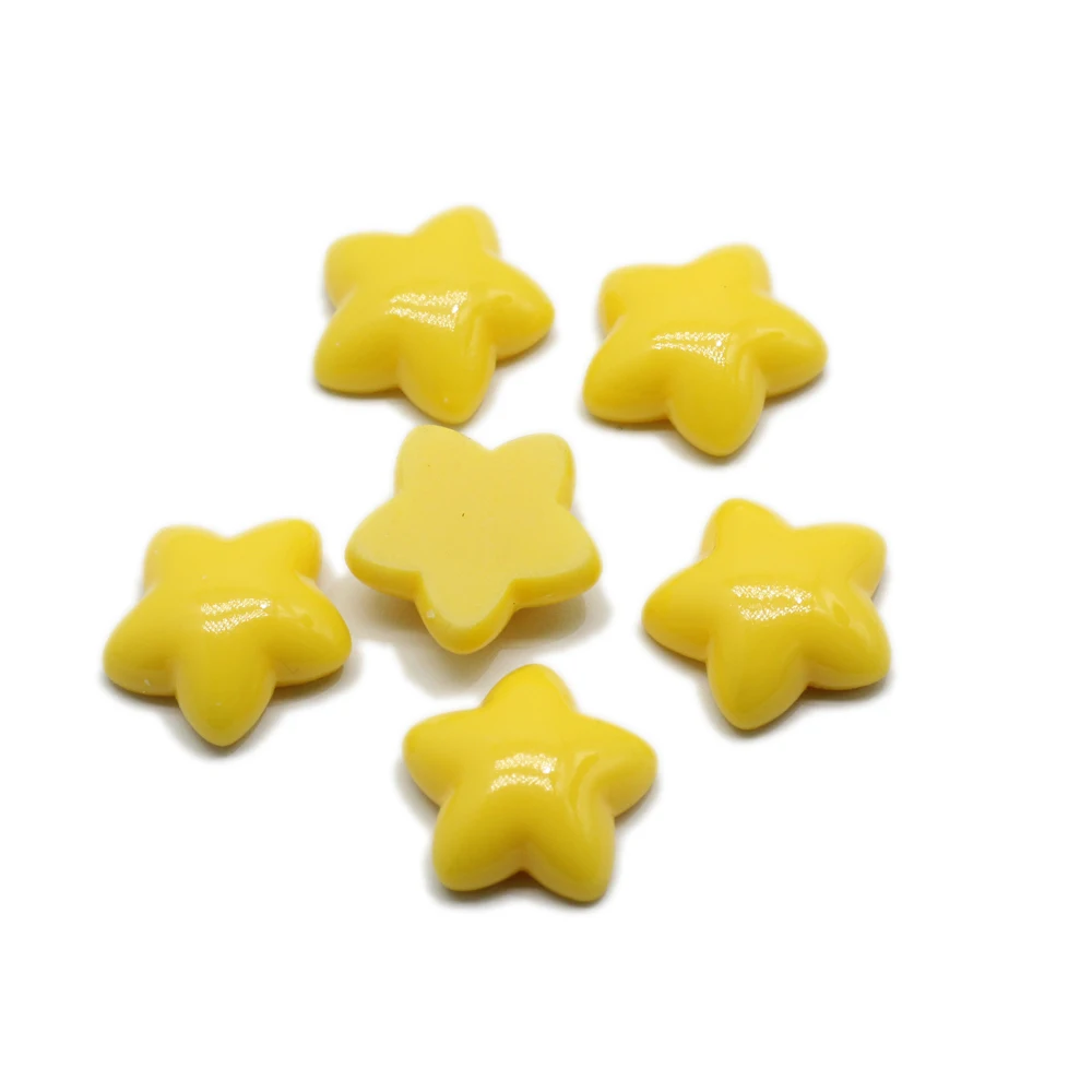 

50/100pcs Mix Deisgn Solid Color Pentagram Cloud Resin Beads Mobile Phone Decorations