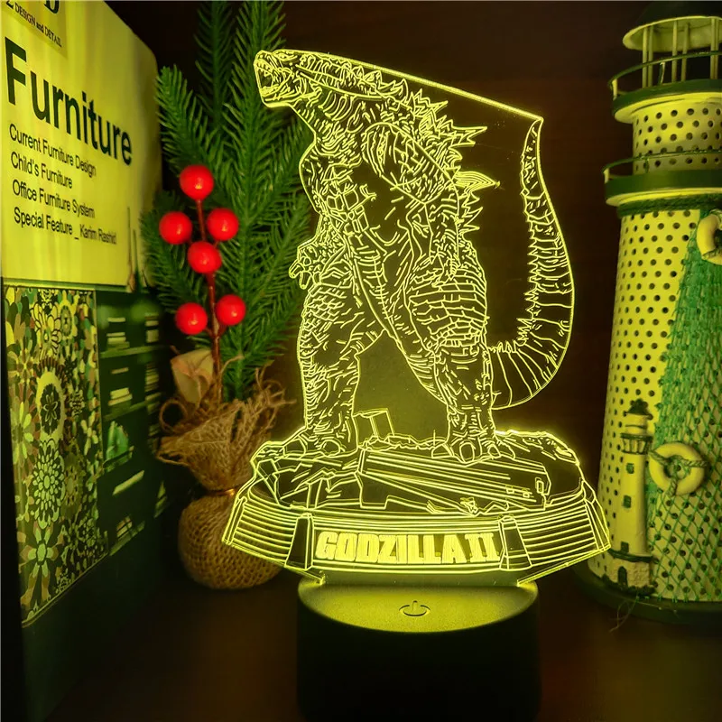 Лампа для ночника Bandai Godzilla светодиодный ночник 3D с изменением цвета освещение