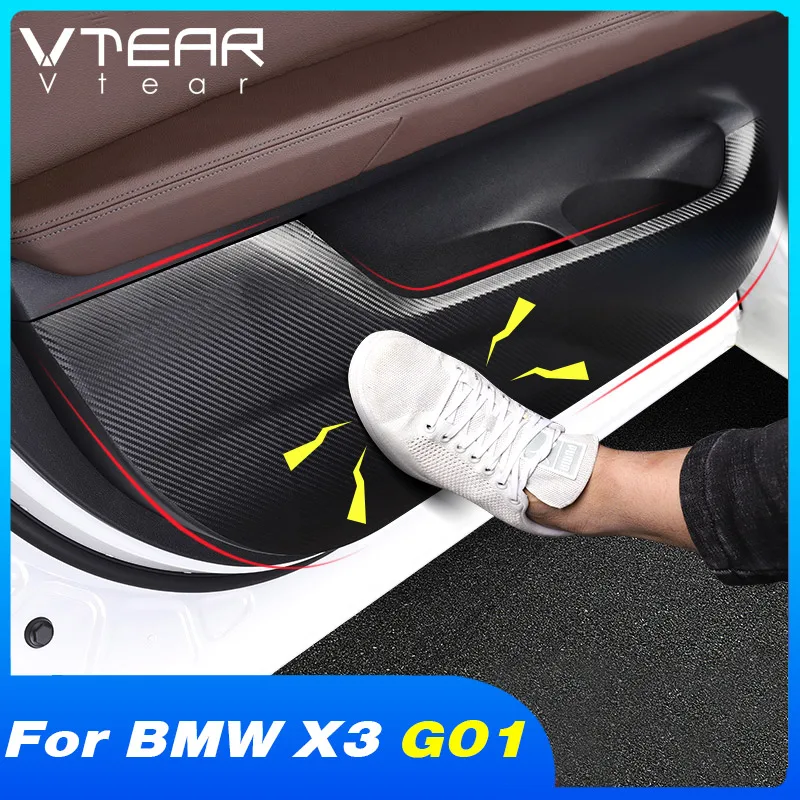 

Vtear Inner Door Anti-Kick Stickers Decoration Car Anti-Dirty Trim Accessories Interior Anti-Scratch Parts For BMW X3 G01 2021