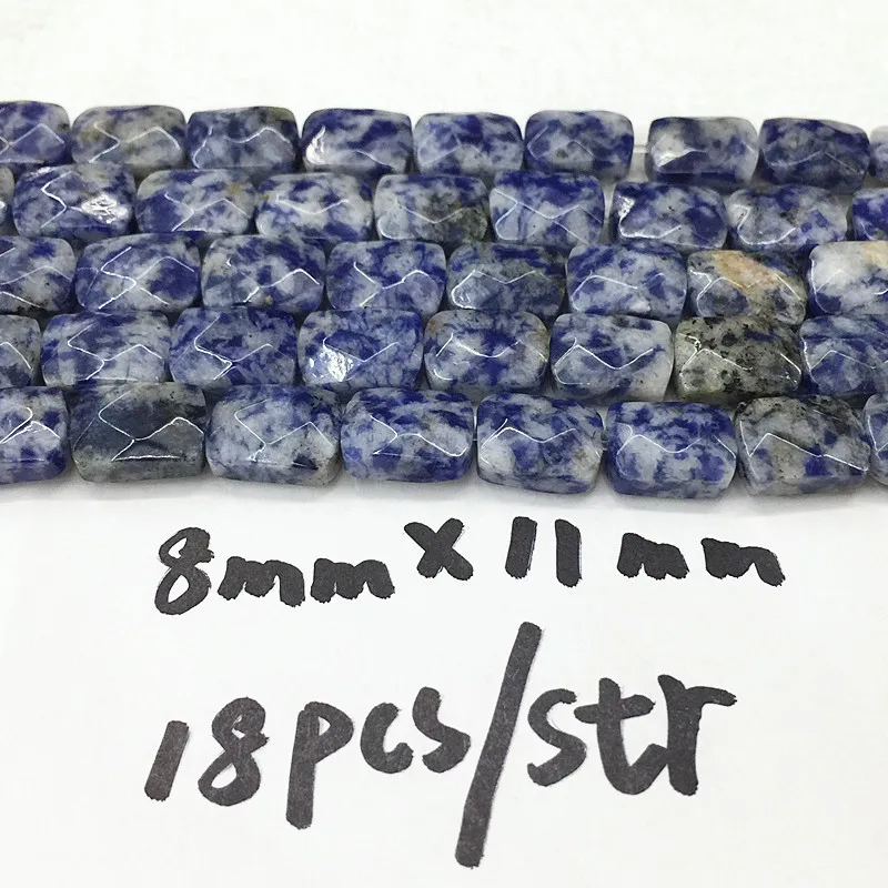 

Ins Hot Sale Bead Nature Sodalite 19-20cm/str Faced By Hand Square 8X11mm Square Beads For Jewelry Making Fashion Stone Bead