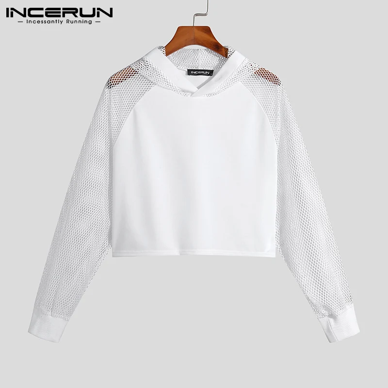 

Футболка INCERUN Мужская универсальная, с длинным рукавом и капюшоном, 2021 S-5XL