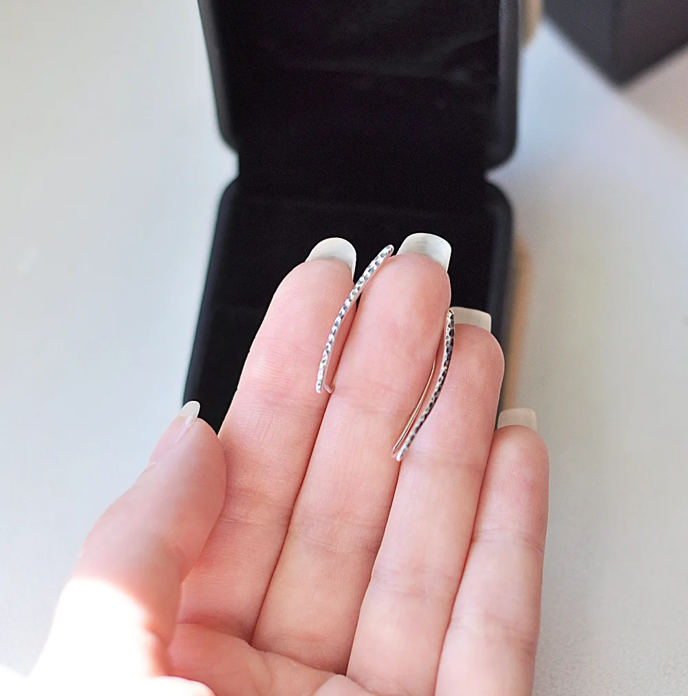 Серьги гвоздики из стерлингового серебра 925 пробы с покрытием Простые Модные