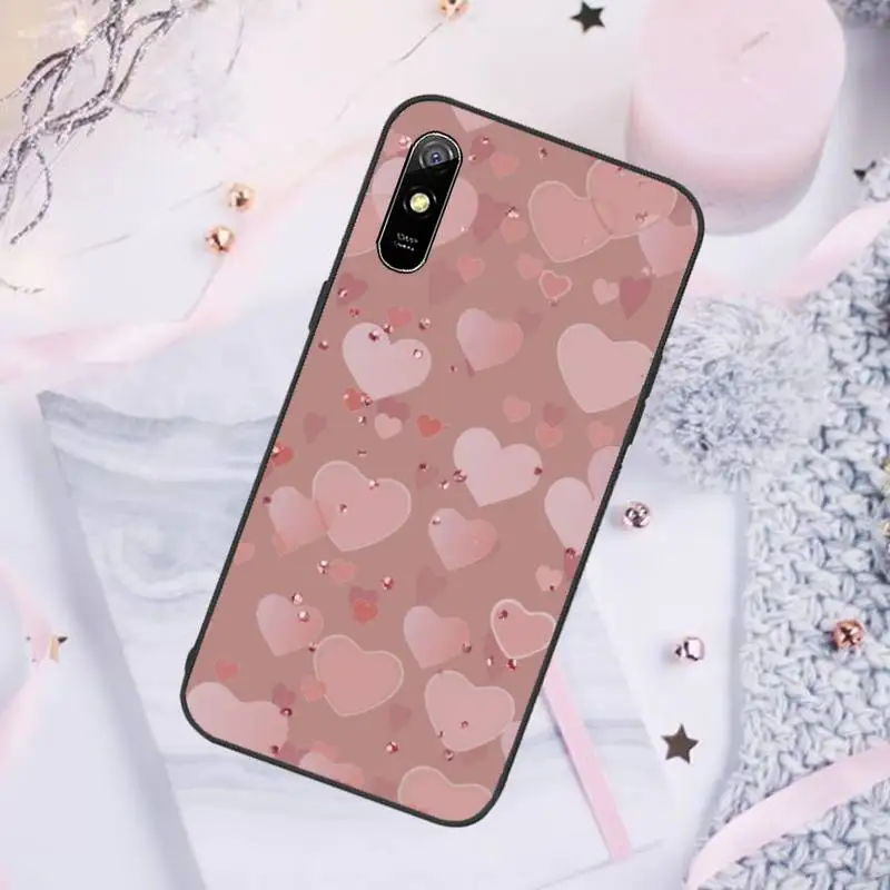 

Gold Rose Love heart Phone Cases For Xiaomi Mi Redmi Note 7 8 9 pro 8T 9T 9S 9A 10 Lite pro