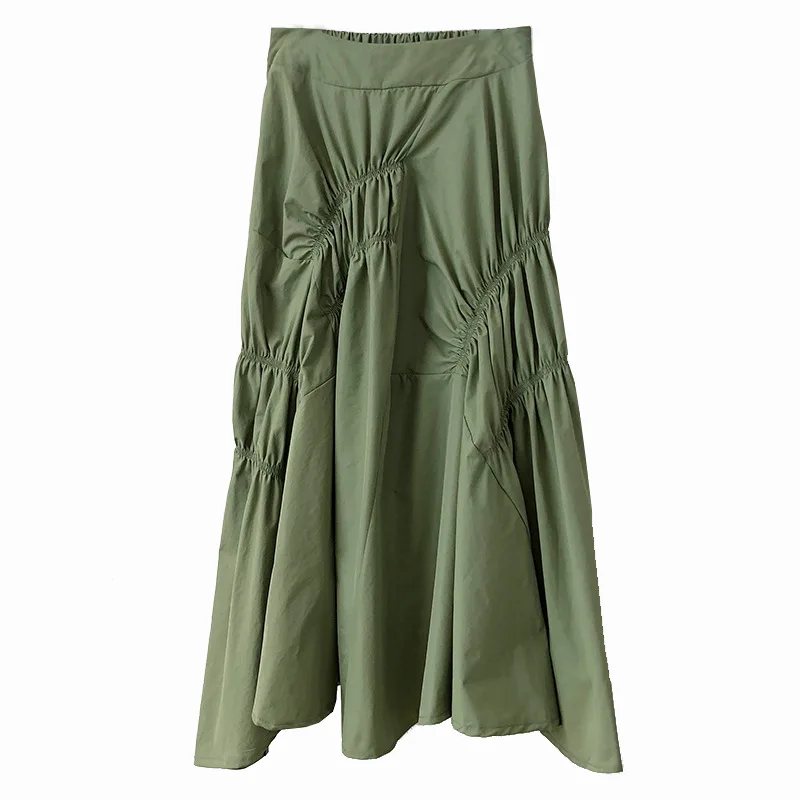 2019 Новая женская необычная пышная Свободная юбка с вытачками высокой посадкой