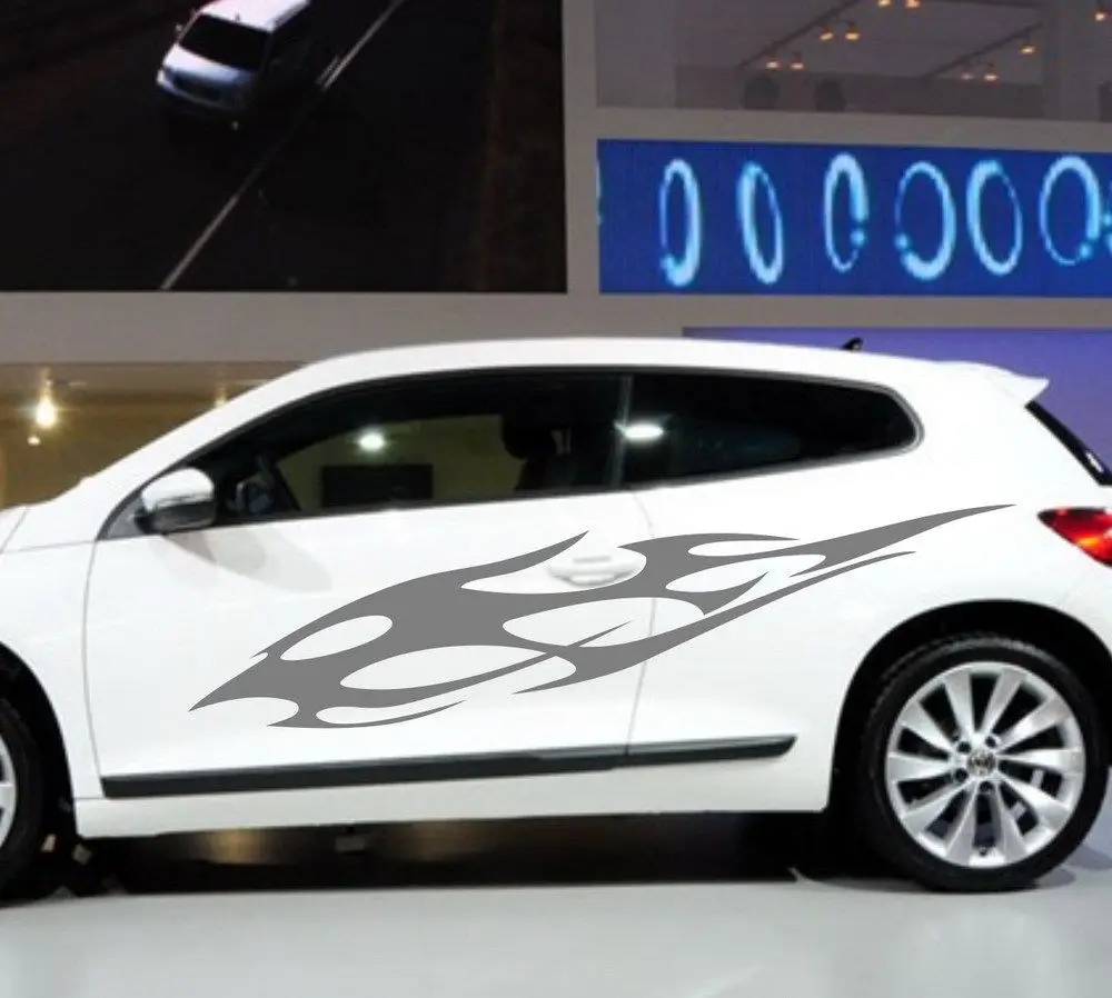 

Car Styling for Racing Flames Door Decals Scirocco Truck Vinyl Side Stickers #56