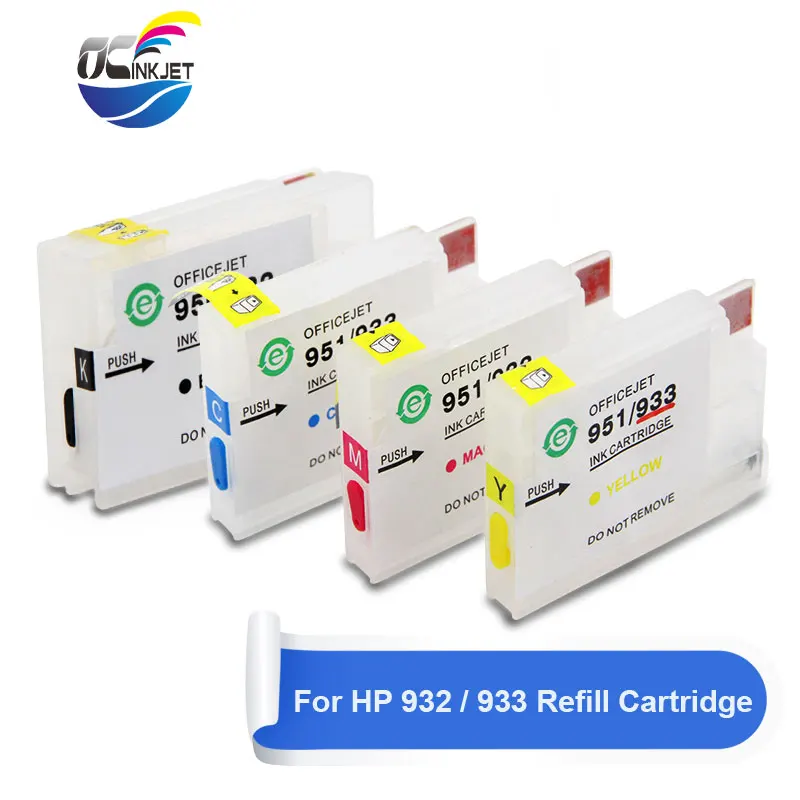 

OCINKJET For HP 932 XL 933 XL Refill Ink Cartridge With Chip For HP Officejet 6100 6600 6700 7110 7510 7512 7610 7612 Printer