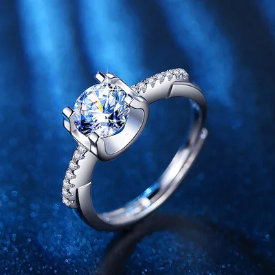 

Simple Temperament Ring For Women Adjustable Ring Four Claws Diamond Inlay Birthday Gift Korean Version New 2021 Stylish