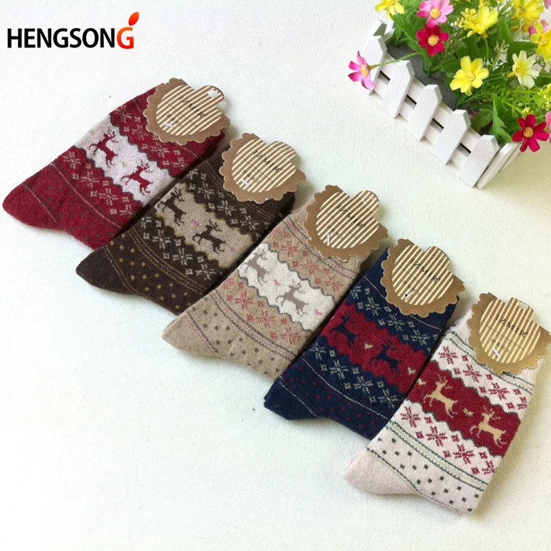 

5 Pairs/Pack Girls Women Wool Socks Spring Winter To Keep Warm Sports Socks Christmas Gifts Fitness Yoga Tennis Sock Hiking Sock