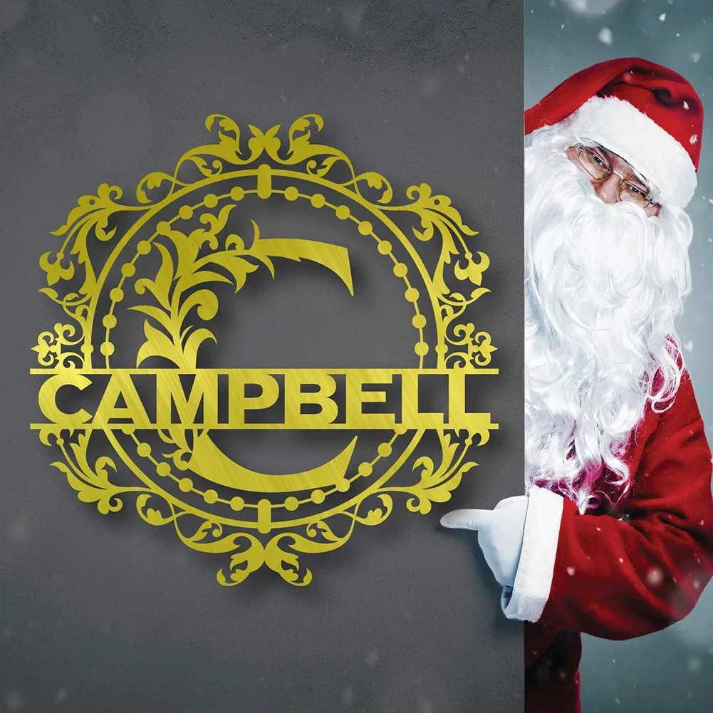 

Christmas Metal Decoration Christmas Gold Flower Ring Christmas Hanging Ornaments for Home Office Garden Silhouette Statue Gifts