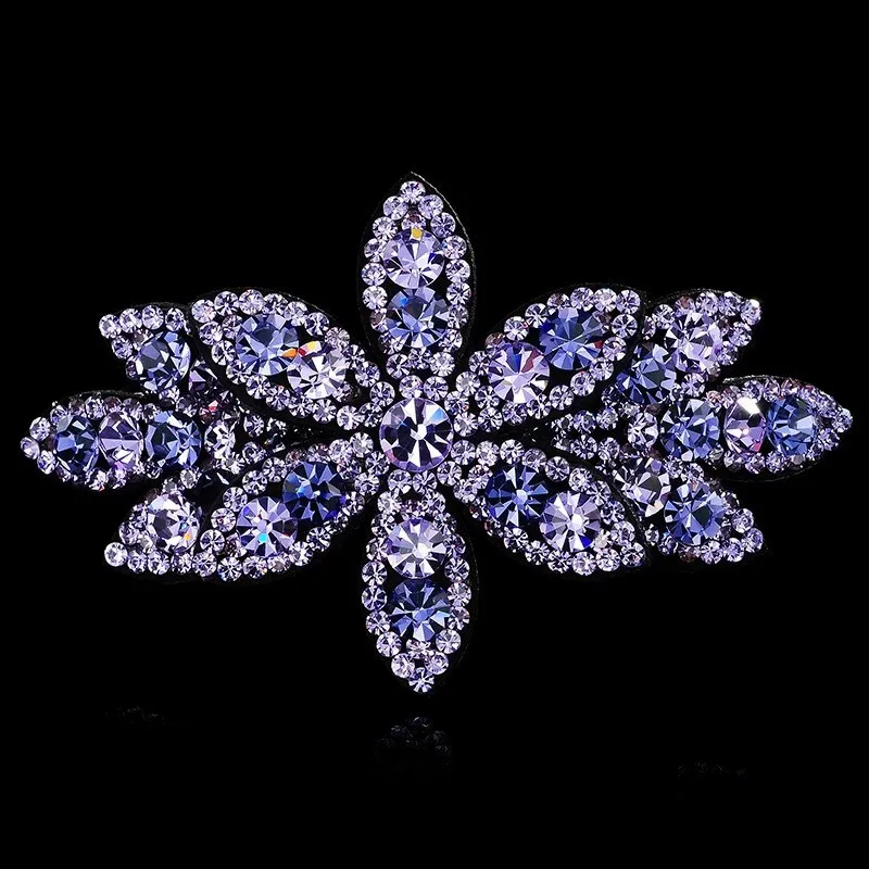 

Luxury Female Girl Purple Stone Hair Clips Cute Women Big Snowflake Hair Band Vintage Wedding Hair Accessories