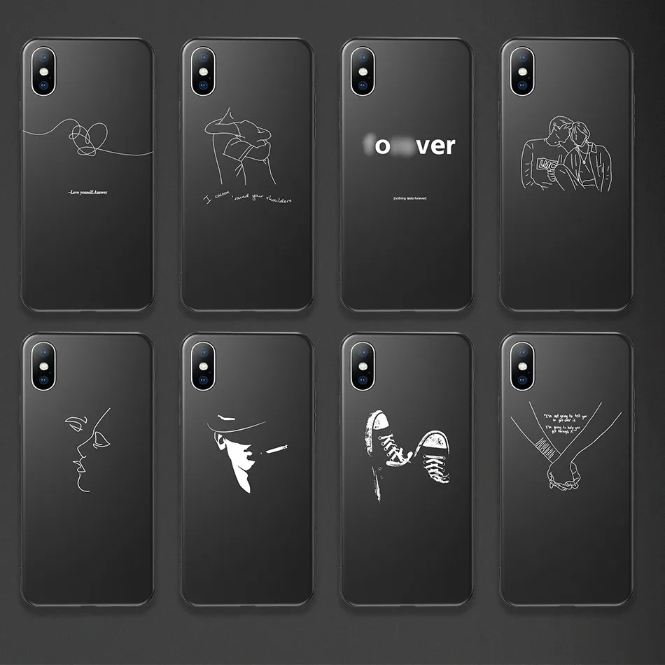 USLION чехол для телефона с буквенным принтом для iPhone X XS XR 11 Pro Max, чехол с сердечком, Мягкий ТПУ силиконовый чехол s для iPhone 8 7 6 6s Plus