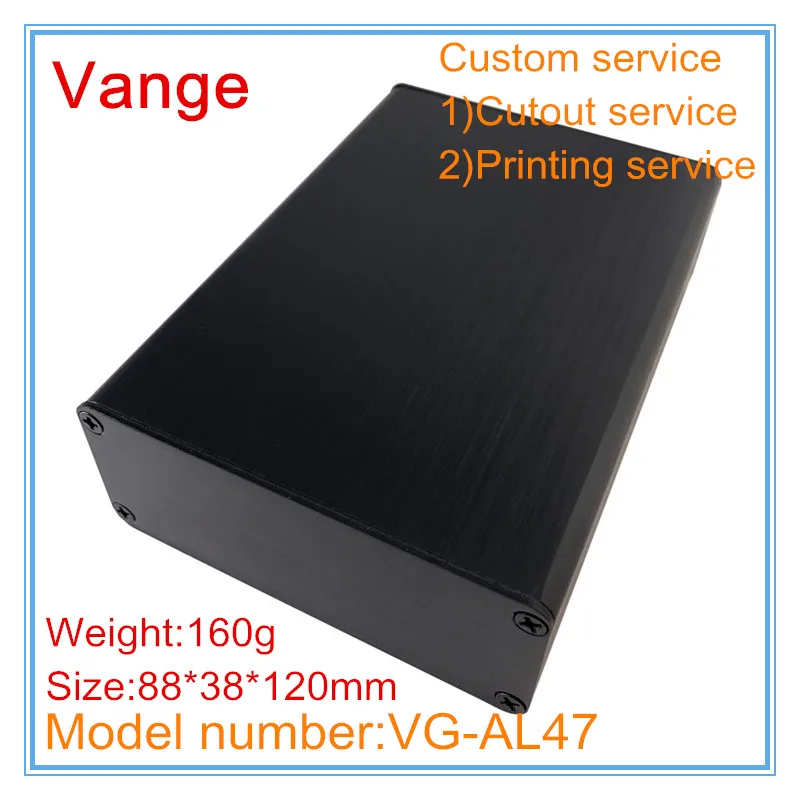 1pcs/lot electronic device metal box split black case 6063-T5 Aluminum profiles housing enclosure 88*38*120mm satin finish | Обустройство