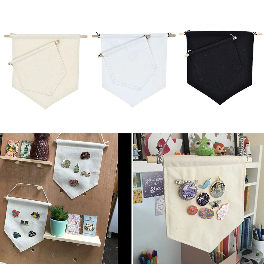 

S/m Display Banner Buttons Homes Offices Cotton Nordic Blank Wall Hanging