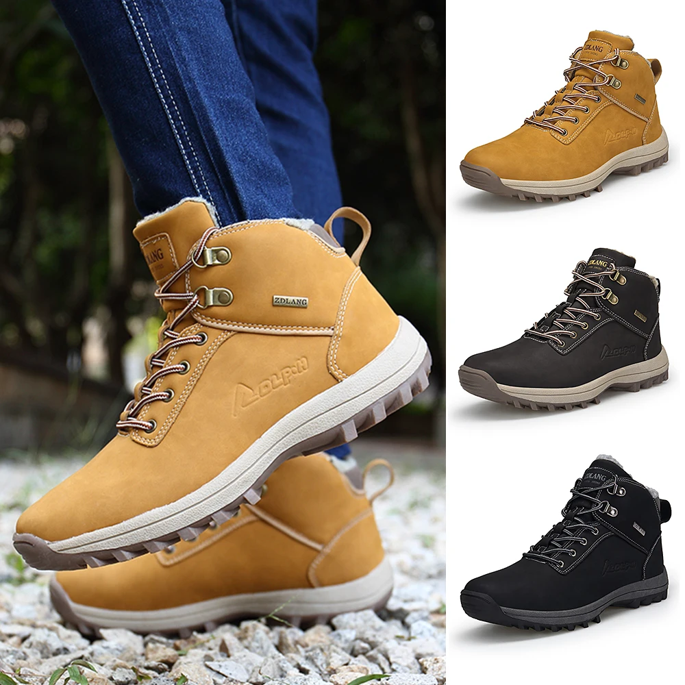 Lixada/зимние уличные ботинки Противоскользящие цветные мужские Зимние теплые с