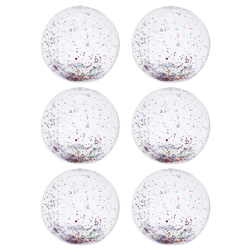 

6pcs Kids Inflatable Beach Sequin Beach Party Favor Beach Balls