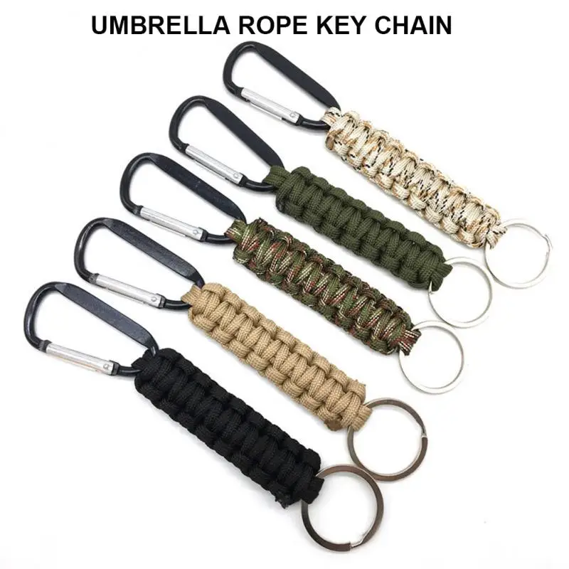 

Climbing Buckle Outdoor Mountaineering Buckle Key Chain Black Quick Hanging Mountaineering Buckle Umbrella Rope Woven Key Ring