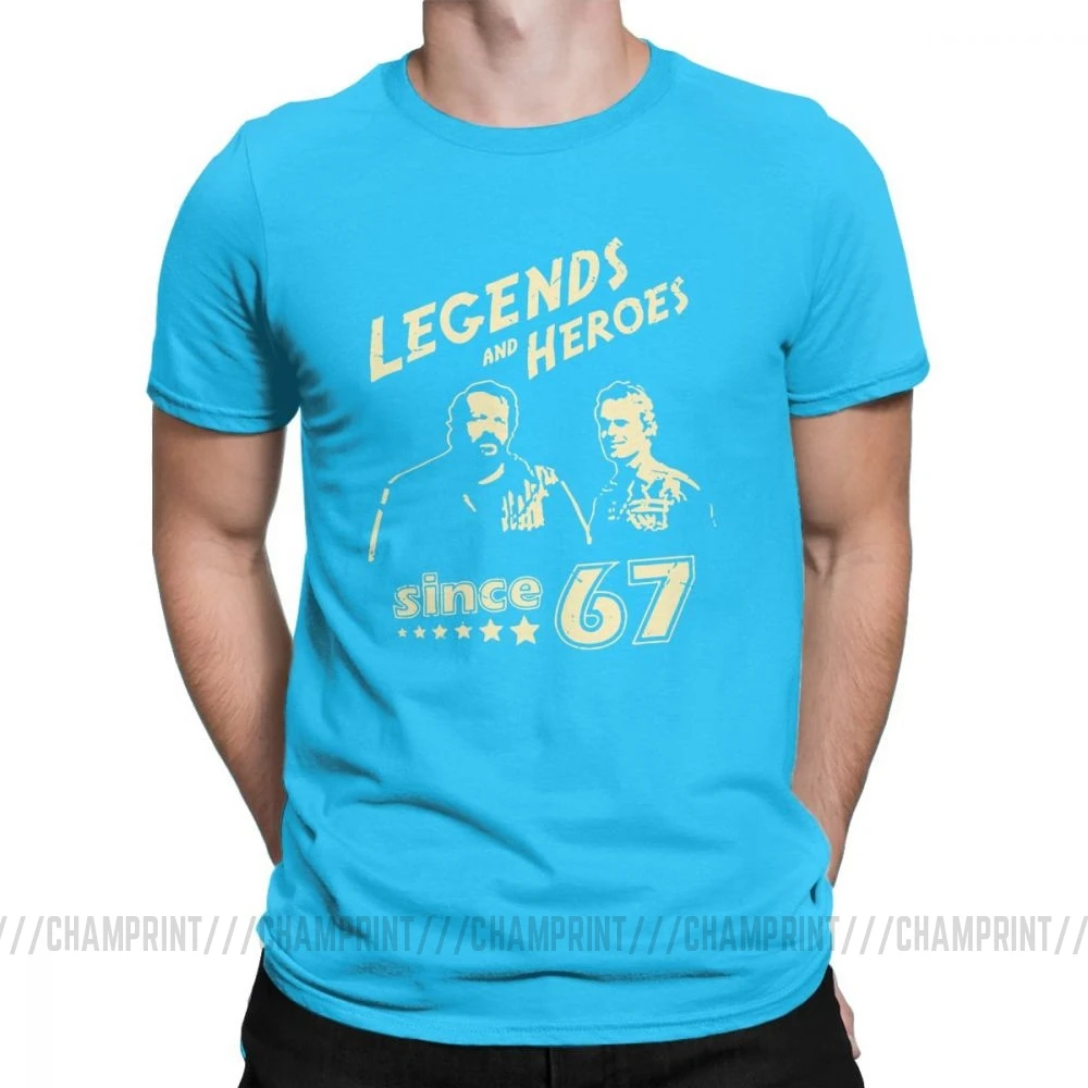 Королевский синий Мужские футболки Bud Spencer Legends And Hero Since 67, новинка, Теренс Хилл, топы с короткими рукавами и круглым вырезом, хлопковая футболка, идея подарка, футболка - Цвет: Королевский синий