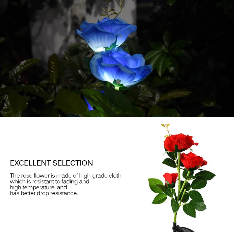 Светодиодный светильник на солнечной батарее лампа с розами водонепроницаемая