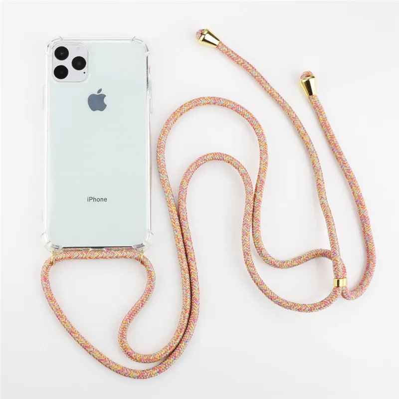 Strap Cord Chain Phone Tape Necklace Lanyard Mobile Phone Case for Carry Cover Case to Hang For iPhone XS Max XR X 11 8  6s Plus