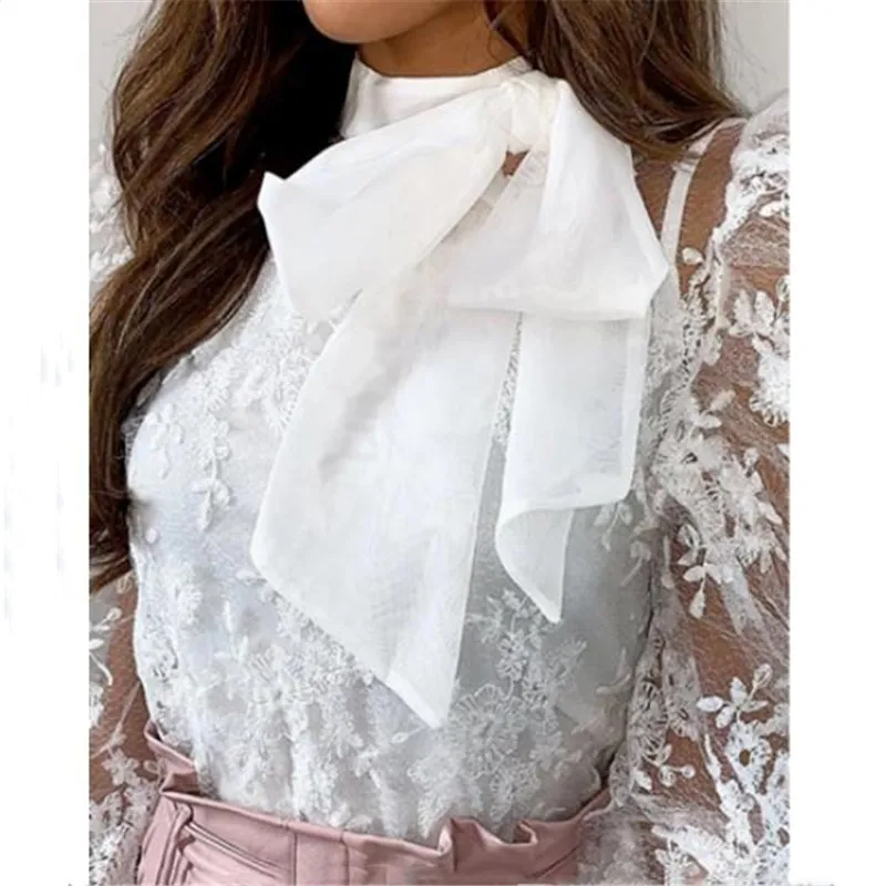 Женская кружевная блузка с цветочным принтом прозрачная свободная сетчатая
