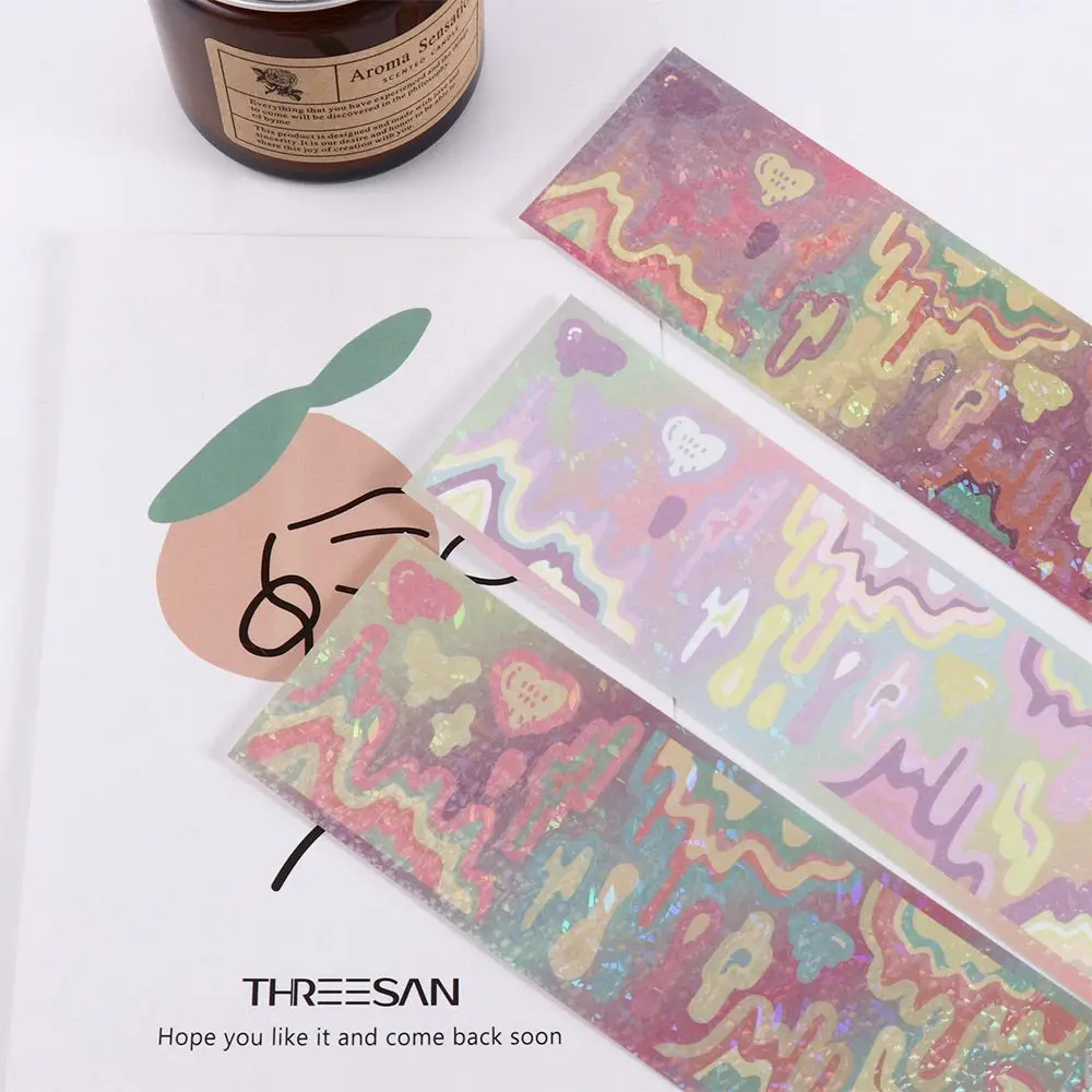 

Канцелярский фотоальбом Kpop Blingbling для блокнота, волнистый лазерный фотоальбом, декоративная наклейка, градиентный цвет