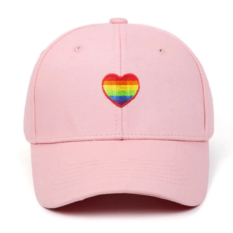 Бейсбольная кепка с радужным сердцем хип-хоп мужская хлопковая Кепка вышивкой