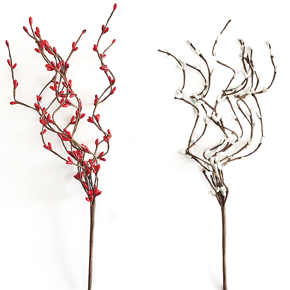 2 шт Рождественский искусственный стебель с ягодами декоративные ветки для