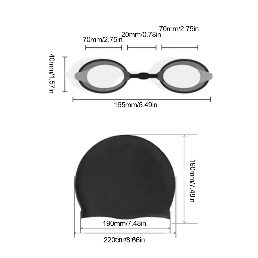 

Unisex swimming goggles set waterproof and anti-fog swimming goggles silicone swimming cap set nose clip earplugs four-piece set