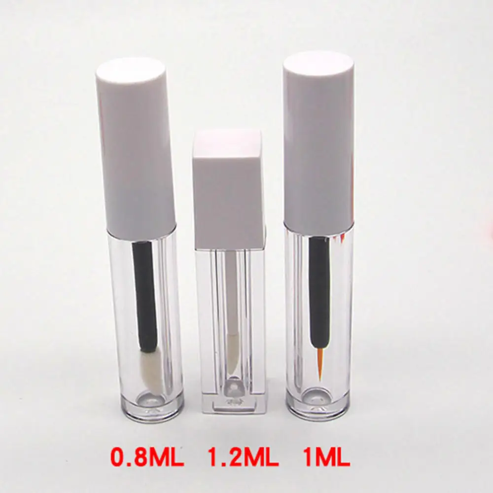 0 8 мл/1 2 мл мини пустая бутылка для роста ресниц блеск губ трубка с белой крышкой