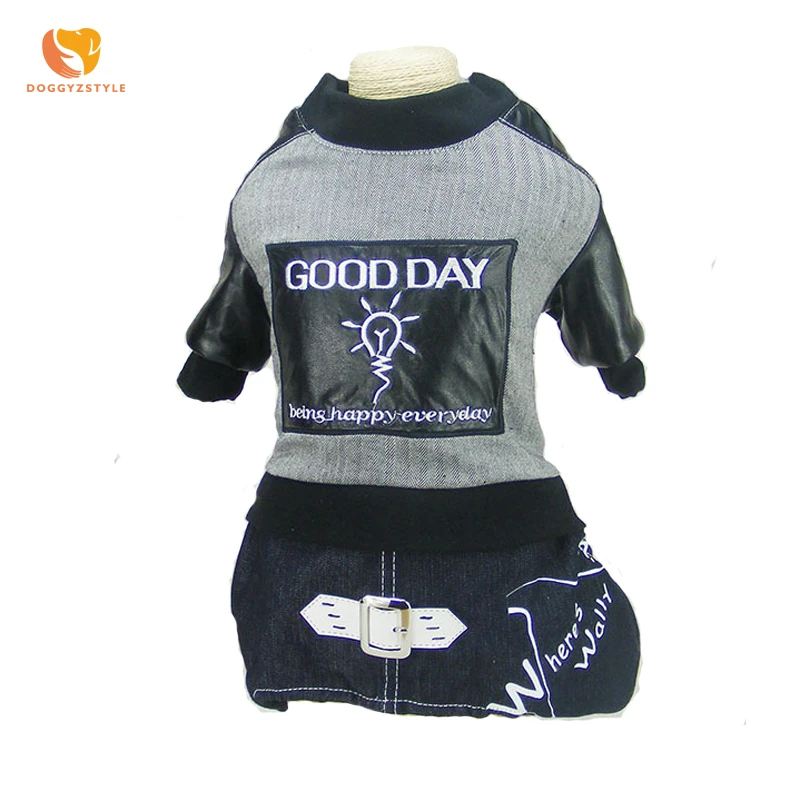 Gray Casual Dog Jumpsuit Winter Warm Hoodies Pet Coat Puppy Cat Clothes Costumes Pets Apparel For Small Medium Dogs S-2XL DOGGYZSTYLE - Color: Gray