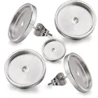 20 шт., поднос для сережек из нержавеющей стали, 6, 8, 10, 12 мм