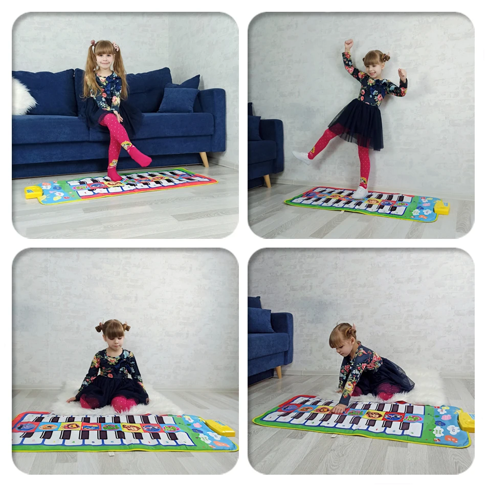 Детский музыкальный коврик для пианино игровой с клавиатурой 20 клавиш напольное
