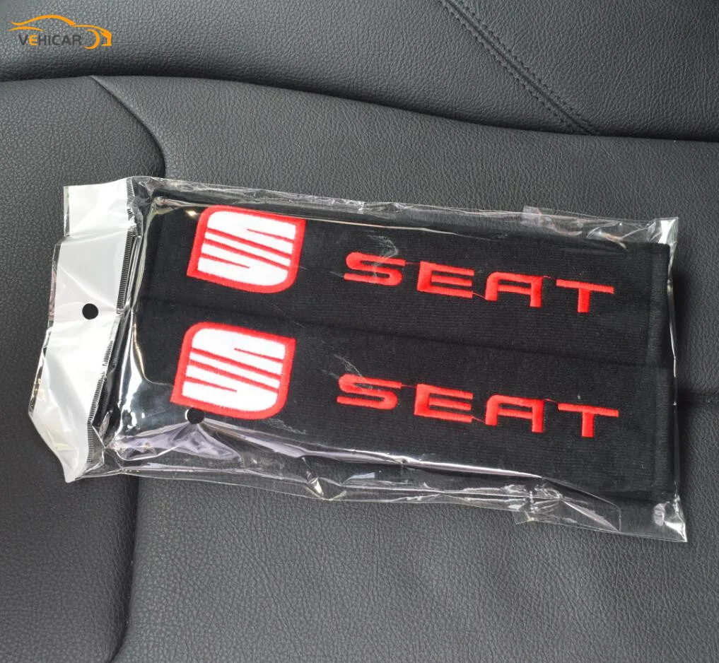 

VEHICAR Car Seat Belt Pads 2pcs Seat Shoulder Strap Cover For Seat Leon Altea Ibiza Toledo Cordoba Alhambra Arona Ateca Ex