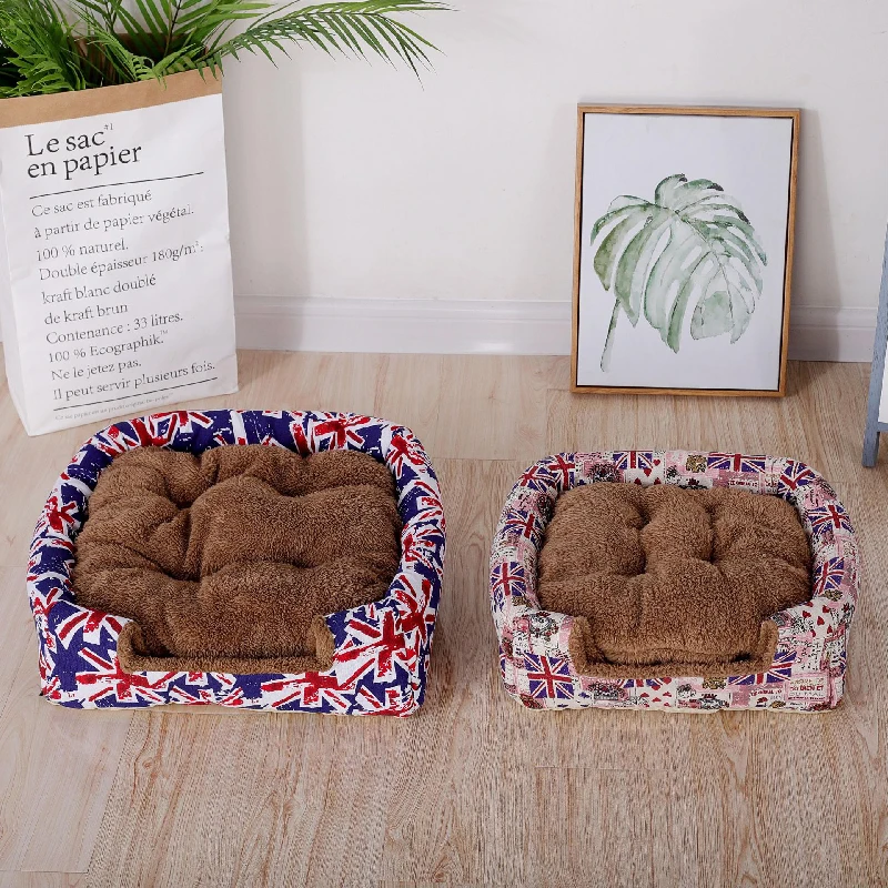 

New Soft Dog Beds for Puppy Cats Soft Foldable House Warm Pet Kitten Beds Square Sleeping Bag for Small Dog Cat Baskets Nest